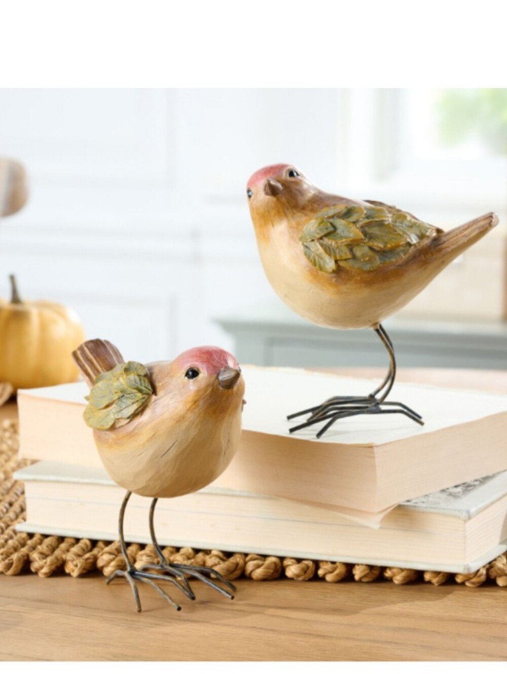 Floral Leaf Wing Bird Set,/Harvest," by Valeri/QVC ,NEW